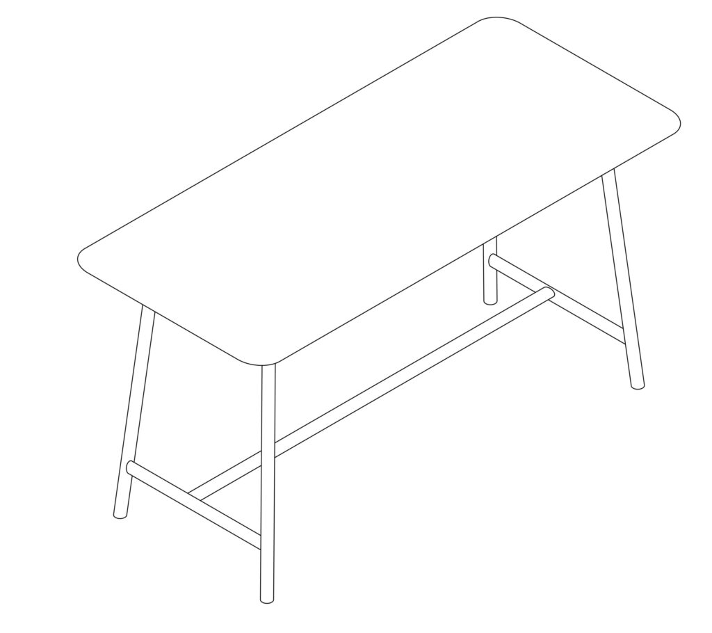 High Table. 001 – Angled Legs